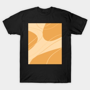 Yellow Mustard Geometric Art Shapes and Lines T-Shirt